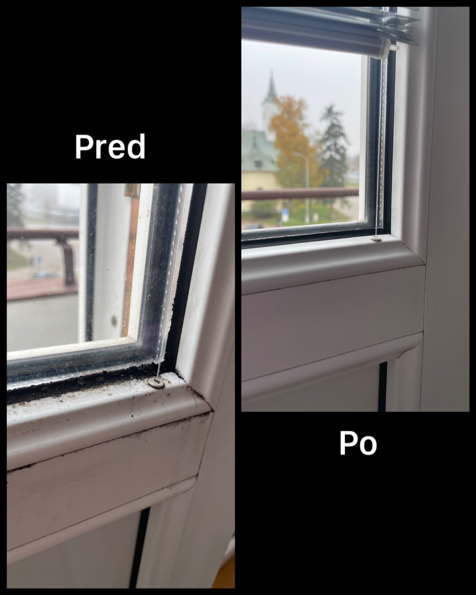 Čistenie okenných rámov